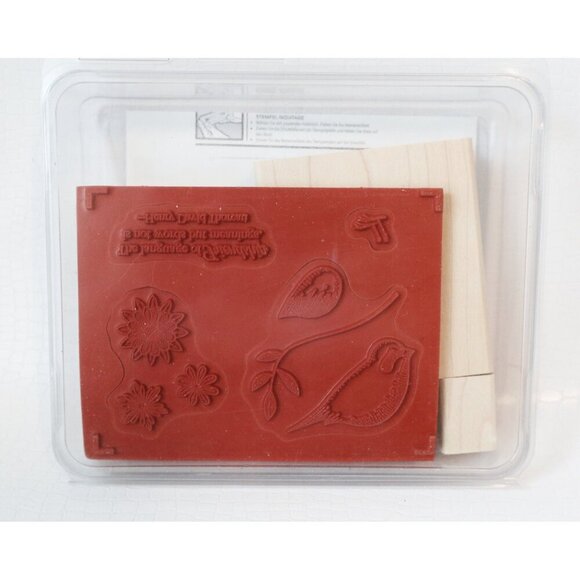 4 Vintage Rubber Stamps Punch Bunch Stampin Up Language of Friendship - Picture 2 of 2